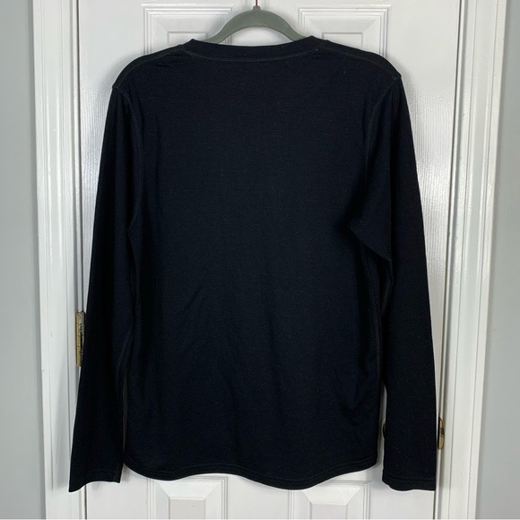 Omni-Wool Men's Large Base Layer Black Long Sleeve Shirt - Picture 3 of 4